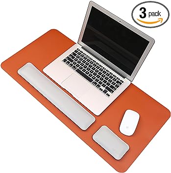 Photo 1 of ?4 Sizes 4 Colors? Leather Large Mouse Pad Gaming with Wrist Support Desk Mat Desk Pad Computer Keyboard Mousepad with 3mm Non-Slip Base and Stitched Edge for Home Office Work - 39.4"L*17.8"W 