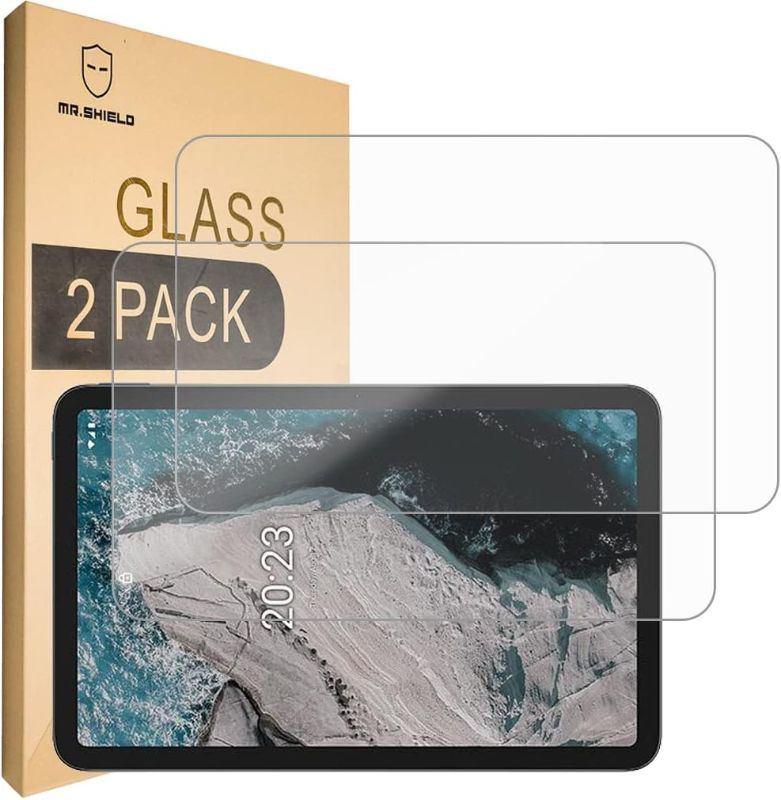 Photo 1 of Mr.Shield [2-PACK] Designed For Nokia T20 Tablet (10.4 inch) [Tempered Glass] [Japan Glass with 9H Hardness] Screen Protector with Lifetime Replacement 