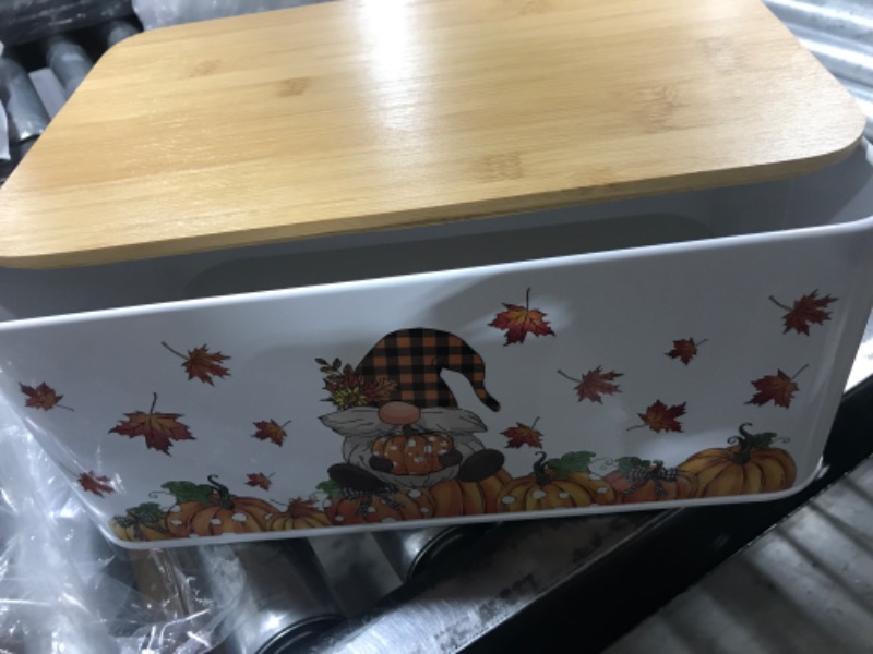 Photo 1 of 13" GNOME FALL BREAD BOX