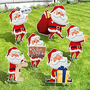 Photo 1 of  KatchOn, Christmas Santa Claus Yard Signs - Big, Pack of 6 | Santa Clause Sign, Santa Claus Yard Stakes for Outdoor Christmas Decorations | Christmas Yard Signs Outdoor | Christmas Santa Yard Sign
