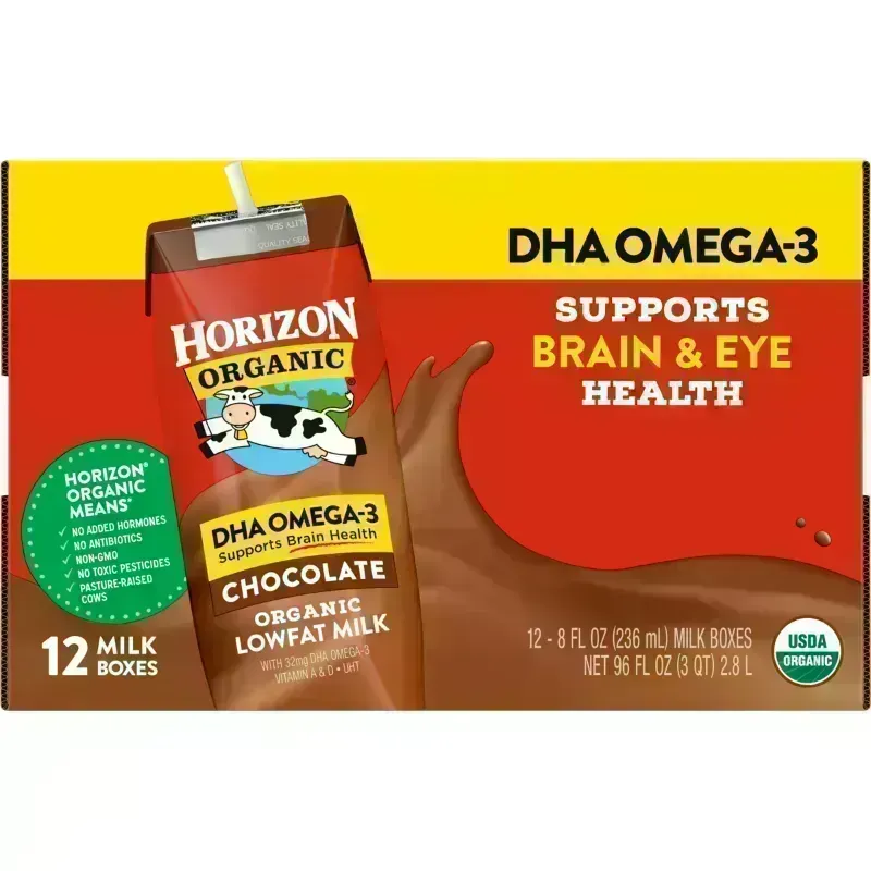 Photo 1 of *2Pack* Horizon Organic Milk, Lowfat, Organic, Chocolate - 12 Count, 8 fl oz milk boxes Best By: 01/12/2024