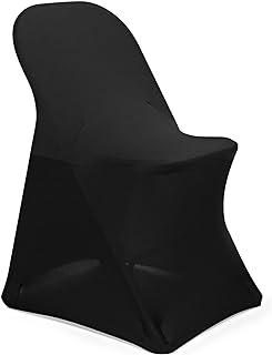 Photo 1 of  10 pcs Black Spandex Folding Chair Covers for Wedding, Party, and Banquet
