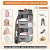 Photo 1 of  Hanging Closet Organizer and Storage, 4-Shelf Closet Shelves with Drawers, 3 in 1 Hanging Shelves with Handbag Door Organizers for Bedroom, Wardrobe, Nursery(Grey)
