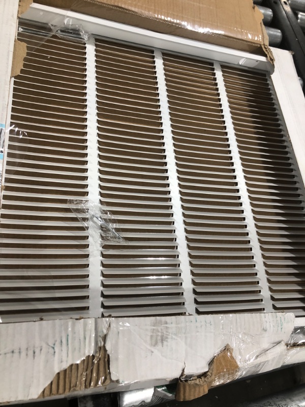 Photo 1 of 20"x20" Steel AIR Return Filter Grille, OPENABLE FACE, White & PAINTABLE