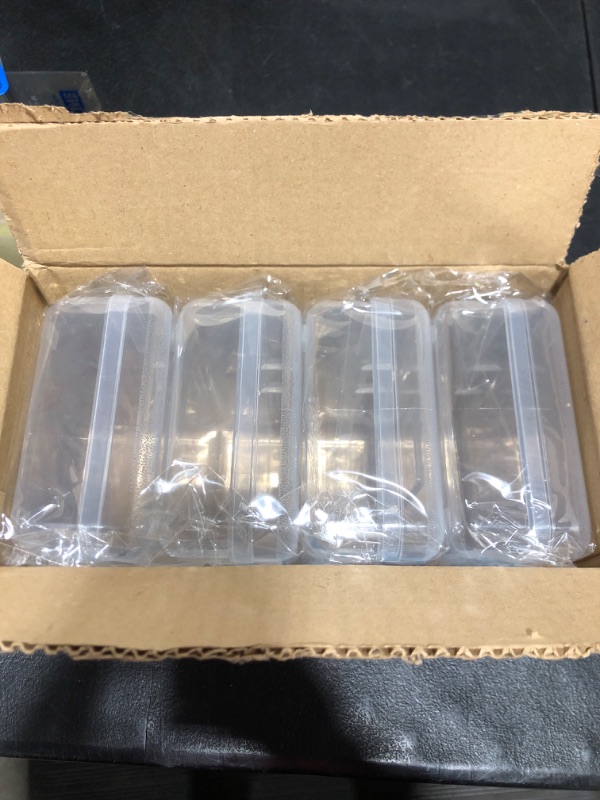 Photo 1 of 4 PACK CLEAR PLASTIC PENCIL BOXES