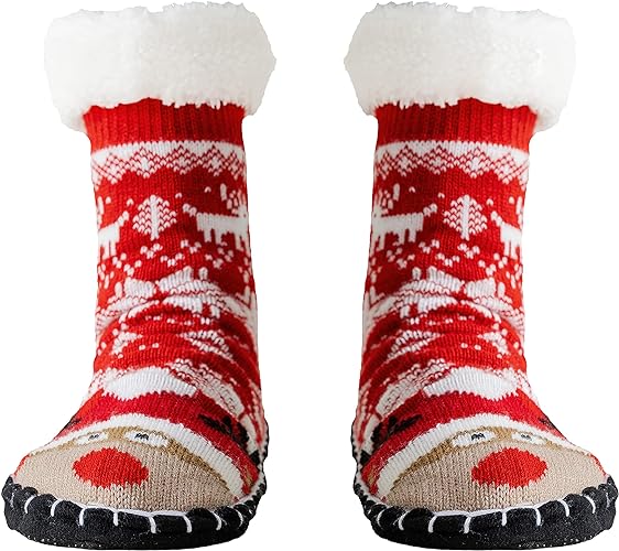 Photo 1 of Caudblor Women Slipper Socks With Suede Non Slip Sole, Fuzzy Winter Warm Soft Slipper Socks With Grippers For Festival Presents, Floor Socks Indoor House 6-10 Narrow Black