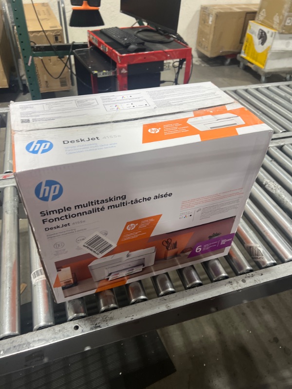 Photo 3 of HP DeskJet 4155e Wireless Color Inkjet Printer, Print, scan, copy, Easy setup, Mobile printing, Best-for home, Instant Ink with HP+,white
