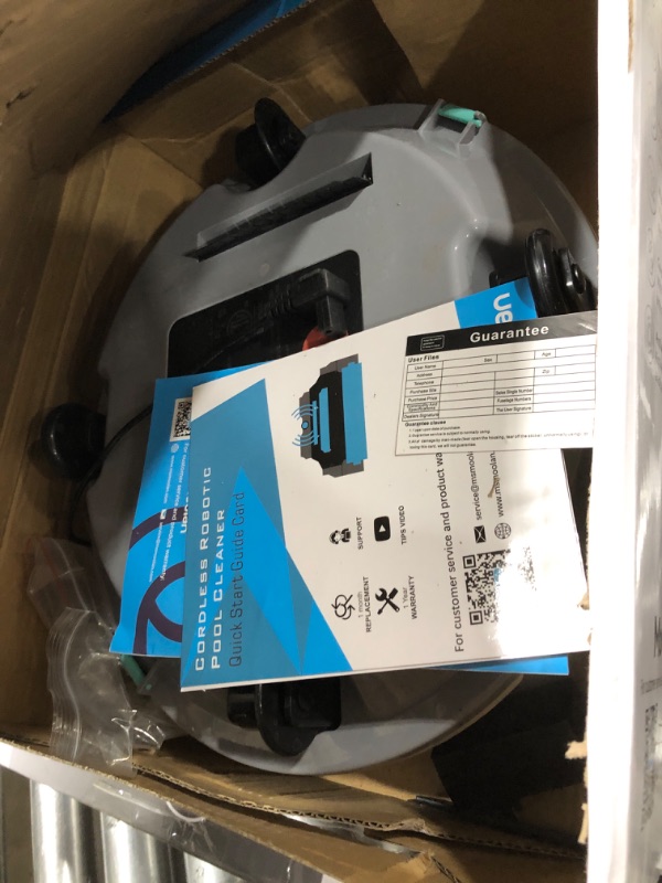 Photo 1 of Moolan Cordless Pool Vacuum Cleaner, Robotic Pool Cleaner, Dual-Motor, Self-Parking, with 140 Mins Maximum Runtime, Pool Vacuum for Above/In Ground Flat Pool Up to 1000 Sq Ft
