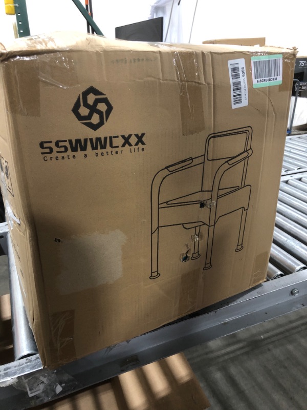 Photo 4 of SSWWCXX 550 lbs Heavy Duty Medical Shower Chair/Bedside Commode Chair,Padded Commode.Comfortable with Padded arms/backrest.Adjustable Height,Bariatric Commode with Commode Pail/Hollow Barrel and Lid