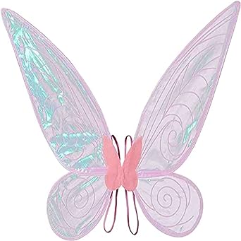 Photo 1 of Fairy Wings Dress Up Sparkling Sheer Wings Butterfly Fairy Halloween Costume Angel Wings for Kids Girls Women
