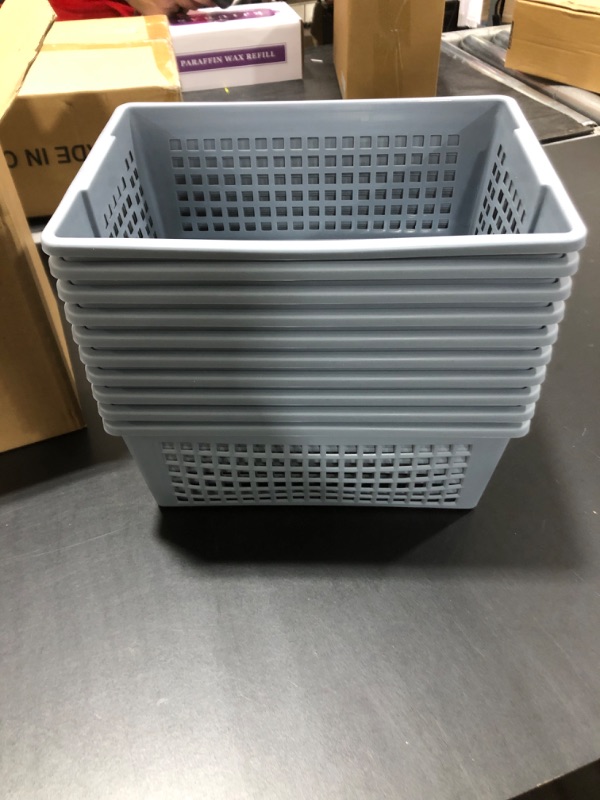 Photo 2 of SCPB Many-Uses Small Plastic Storage Basket Bins, 10 Pack, Grey