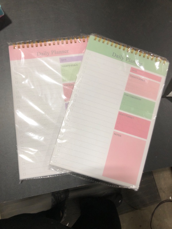 Photo 1 of Undated to Do List Notepad Notebook Daily Planner 80 Sheets 6.5'' x 9.8'' Checklist Productivity Organizer for Work Academic Planner (Green, Pink) 6.5x9.8inch (pack of 2)  