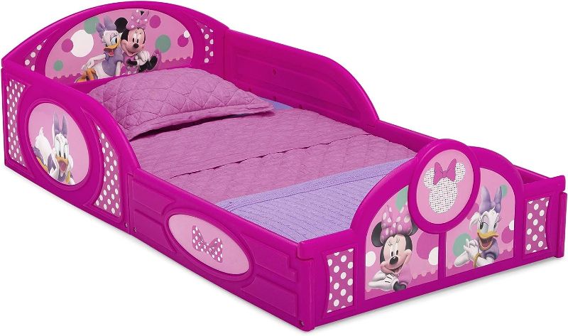 Photo 1 of Disney Minnie Mouse Plastic Sleep and Play Toddler Bed with Attached Guardrails by Delta Children **BED NOT INCLUDED**
