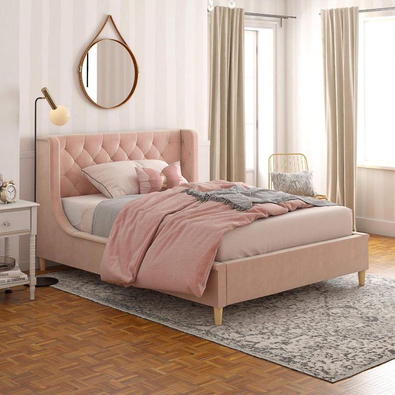 Photo 1 of Little Seeds Monarch Hill Ambrosia Pink Full Size Upholstered Bed
