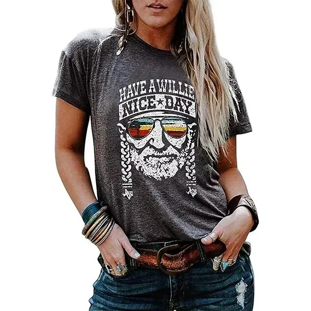 Photo 1 of DiankeAnt Women's Fitted Vintage Rock Band Country Music Short Sleeve T-Shirts - Small, Deep Grey