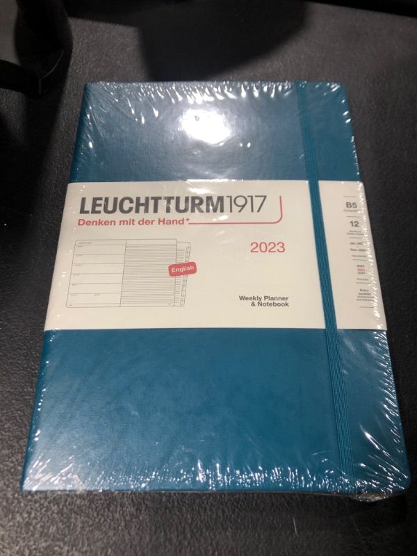 Photo 2 of LEUCHTTURM1917 - Weekly Planner & Notebook Composition (B5) 2023 with extra booklet, Pacific Green (Jan 1 - Dec 31, 2023) Composition (B5) Pacific Green