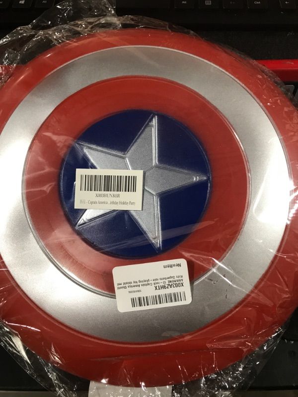 Photo 2 of AMARONE 12-inch Captain America Shield Kids Superhero role-playing toy shield red
