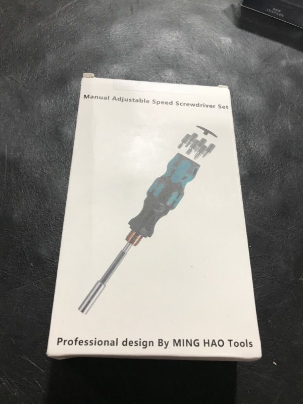 Photo 2 of MING HAO Multi-purpose screwdriver tool with manually adjustable speed and 6 interchangeable drill bits
