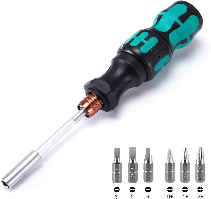Photo 1 of MING HAO Multi-purpose screwdriver tool with manually adjustable speed and 6 interchangeable drill bits
