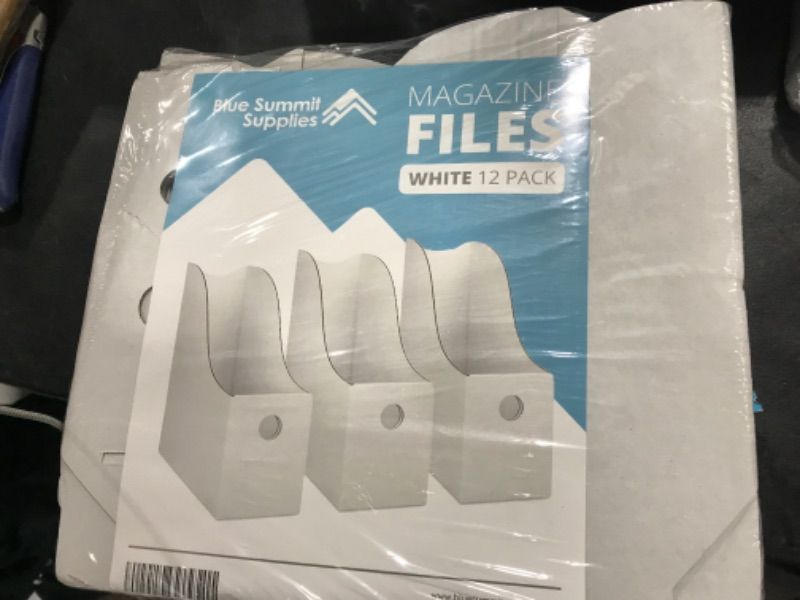 Photo 2 of Blue Summit Supplies 12 Pack White Cardboard Magazine Holder,, Sturdy Corrugated Cardboard Magazine Holders, Cardboard Magazine File Boxes 12-Pack