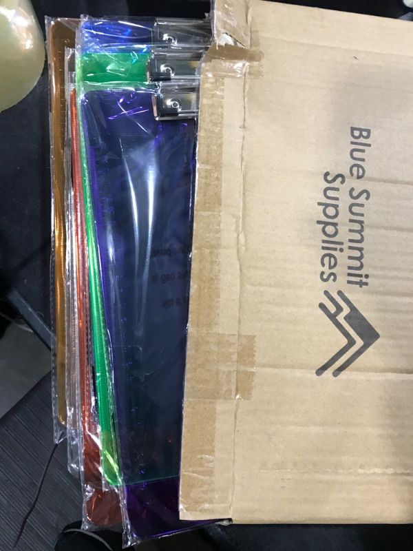 Photo 1 of 6 Pack Assorted Transparent Color Plastic Clipboards, 2.3mm Heavy Duty Board, Low Profile Clip, Clipboards for Classrooms, Offices, Restaurants, Doctor Offices, 6 Plastic Clipboard Pack