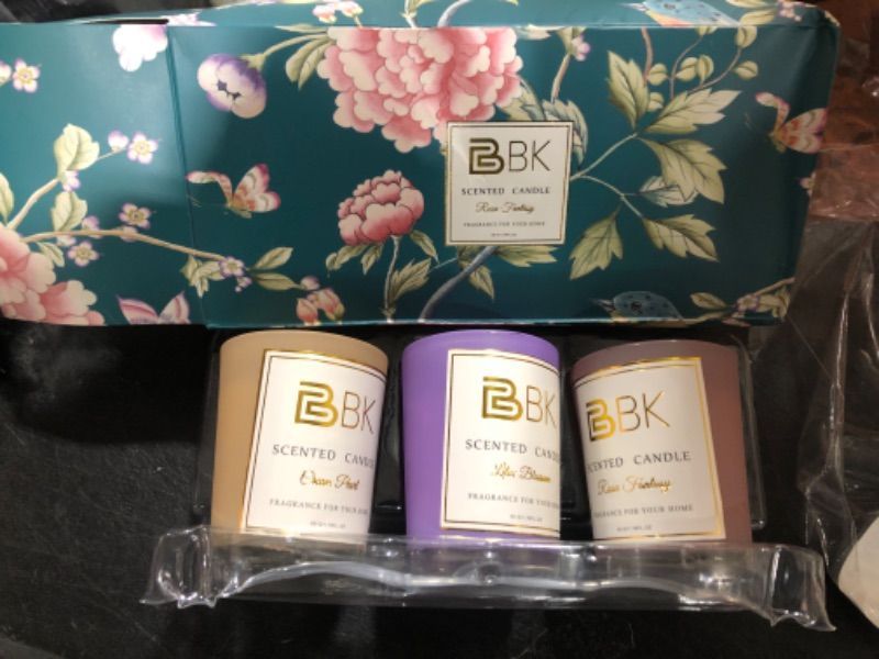Photo 2 of 3 Pack Candles for Home Scented Candles Gift Set 8% Essential Oil Aromatherapy Candle 1.8 Oz 25H Burning Natural Soy Candles Set Ideal for Mother's Day, Birthday, Christmas, Valentine's Day
