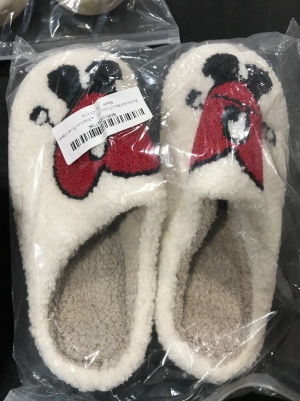 Photo 1 of Cute Slipper for Women - Bad Bunny Slippers - Fun slippers Heart Bunny Slides Soft Plush Christmas Cotton Slippers Keep Warm Couples Slides 6.5-7 Women/5.5-6 Men Red