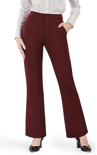 Photo 1 of [Size S] Bamans Dress Pants 30"/32"/34" for Women Bootcut Stretch Work Pants Belt-Loop Bootleg Yoga Pants with Pockets 