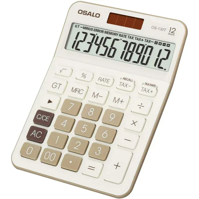 Photo 1 of OSALO Large LCD Display 12 Digit Large Number Handheld Office Desktop Tax Calculator(OS-130T)
