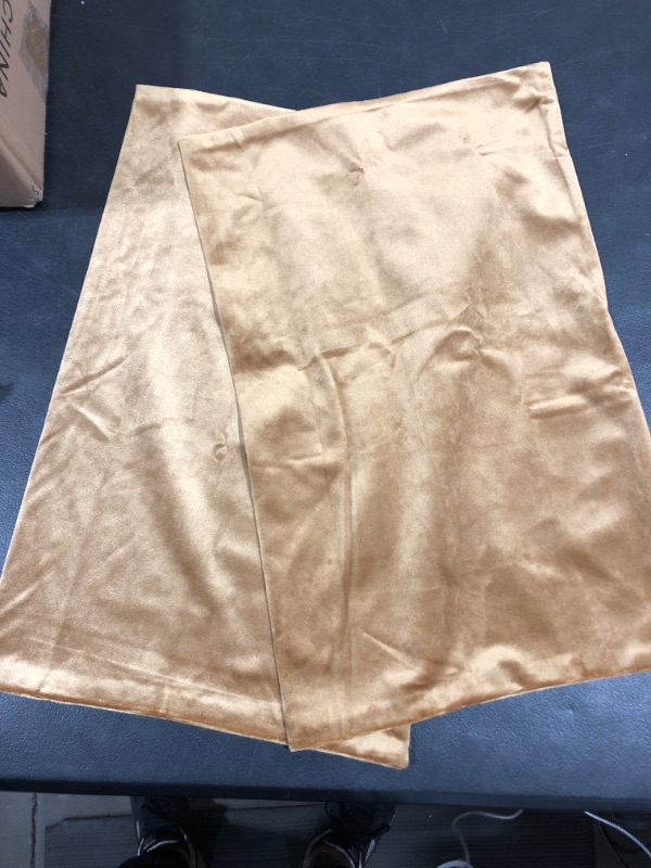 Photo 1 of [Set of 2] Velvet Rectangular Pillow Cases- Gold