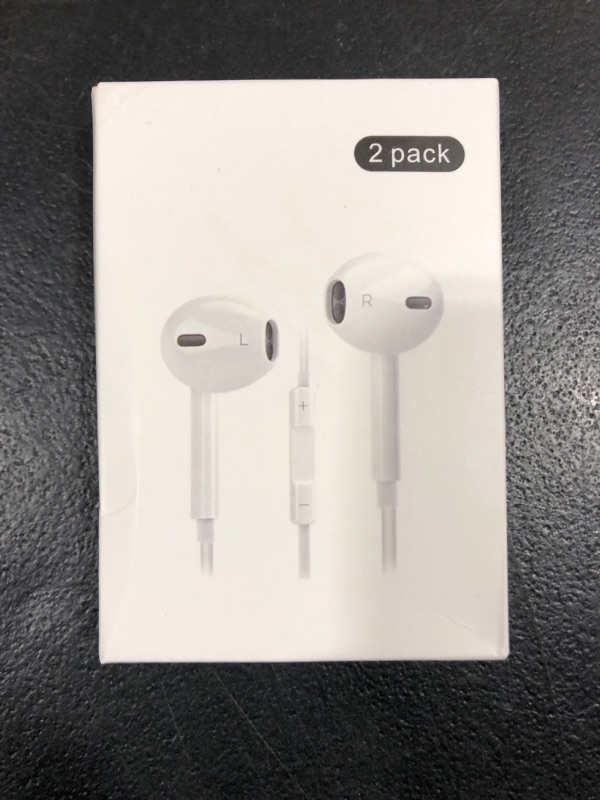 Photo 2 of 2 Packs- Earbuds for iPhone Headphones Wired Lightning Earphones [Apple MFi Certified] Built-in Microphone & Volume Control Headsets Compatible with iPhone 14/13/12/11/XR/XS/X/8/7/SE/Pro/Pro Max 2Packs-iPhone Lightning Headphones Wired
