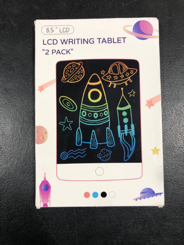 Photo 3 of 2 Pack LCD Writing Tablets for Kids Colorful Screen Doodle Board Reusable Drawing Pad Educational Learning Toys Gift for 3+ Years Old Boys Girls Toddlers 8.5 inch