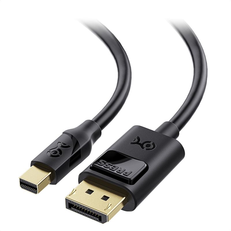 Photo 1 of Cable Matters 4K Mini DisplayPort to DisplayPort Cable (DisplayPort to Mini DisplayPort) in Black 6 Feet - 4K 60Hz, 2K 144Hz Monitor Support, Thunderbolt 2 Port Compatible
