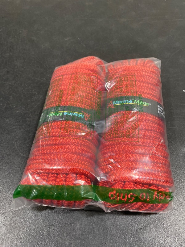 Photo 2 of 2 Pack 1/2 Inch×35 FT Double Braid Nylon Dock Line Mooring Rope Marine Boat Rope
