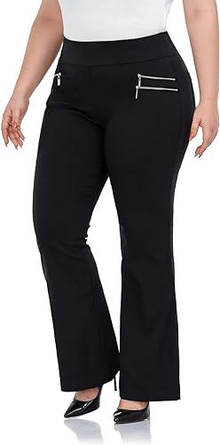 Photo 1 of Inno Plus Size Dress Pants Women 28" 31" 34" Bootcut Dress Pants Stretchy High Waisted Pull-on Slacks Zipper Pockets- SIZE 34