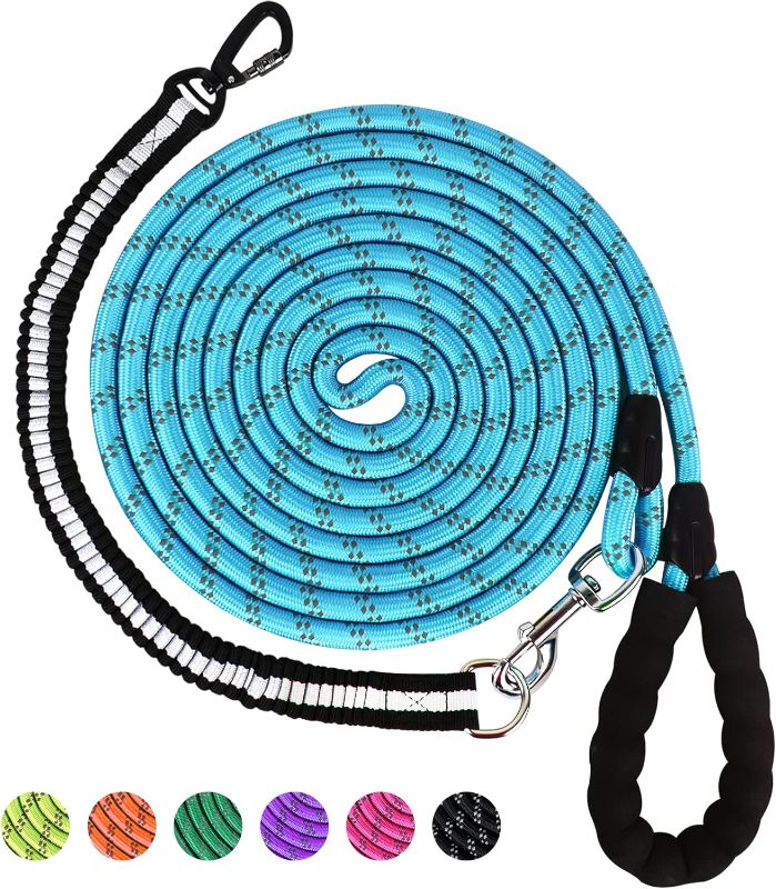 Photo 1 of  1/3 in Dog Leash 3FT 4FT 5FT 6FT 10FT 15FT 20FT 30FT Heavy Duty Dog Leash with Comfortable Padded Handle Dog Training for Outside Reflective Leash for Small Medium Large Dogs Up to 95LBS