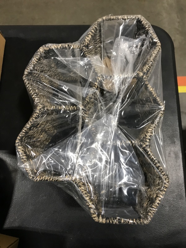 Photo 1 of CENBOSS Countertop Wine Rack, Seagrass and Metal Wine Rack, Tabletop Wine Rack for Various Wine Bottles, Durable and Sturdy Freestanding Wine Holder for 6 Bottles (Black Seagrass)