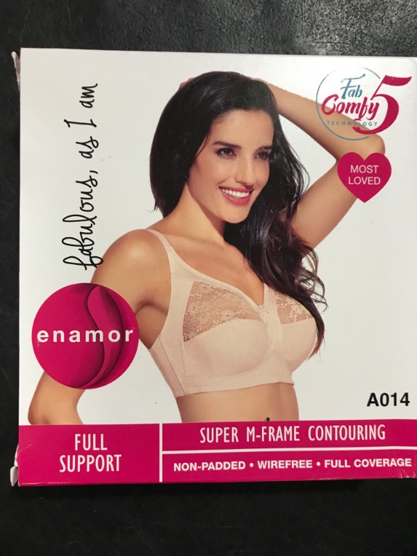 Photo 2 of Enamor Wireless Non Padded Bra for Women - Full Support, Full Coverage, Super Contouring, M Frame, with Back Closure 38DD Skin
