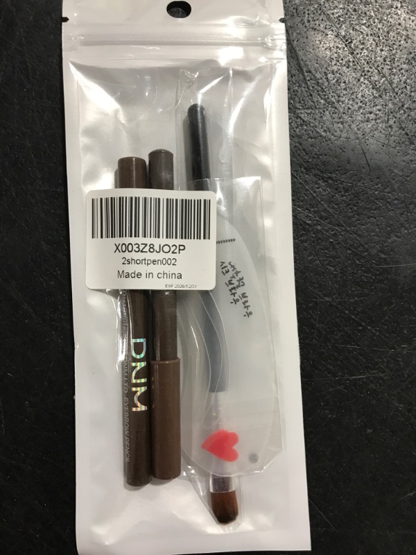 Photo 2 of 2 short eyebrow pencil with 1 pack eyebrow brush,1 pack eyebrow tool,#brownpen002