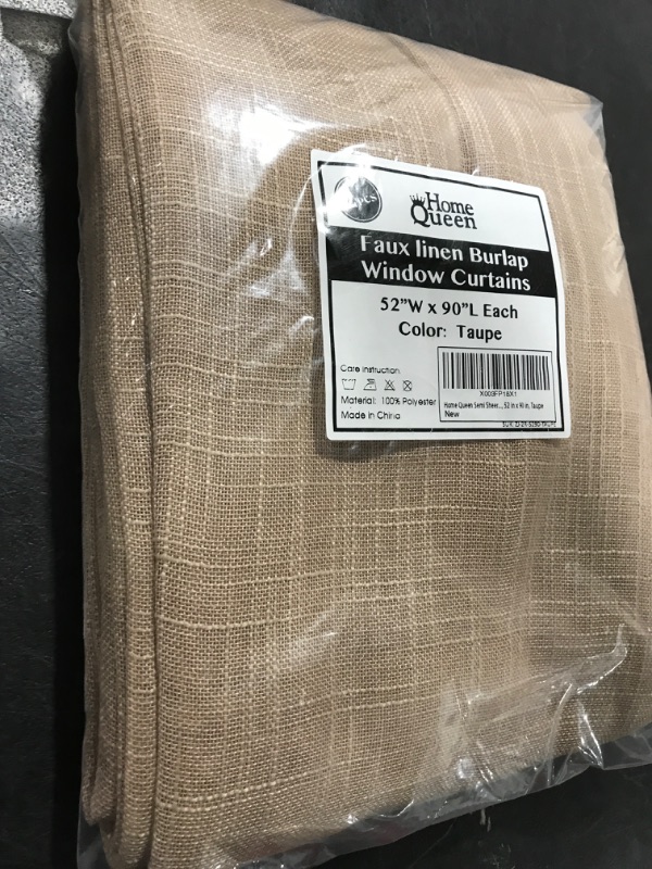 Photo 1 of 52x90" Faux Burlap Window Curtains 