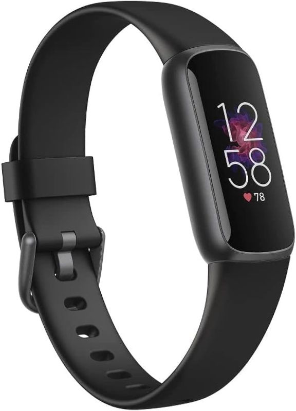 Photo 1 of Fitbit Luxe Fitness and Wellness Tracker with Stress Management, Sleep Tracking and 24/7 Heart Rate, Black/Graphite, One Size (S & L Bands Included)