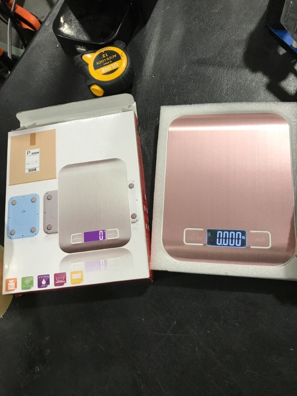 Photo 2 of Selegere Digital Shipping Scale,Stainless Steel Panel, Accurate 5kg/1g Portable Postal Scale for Packages, Small Business,Kitchen, Food, Handmade, Liquids, and Boutique (Rose Gold)
