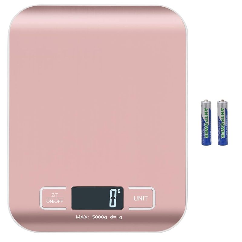 Photo 1 of Selegere Digital Shipping Scale,Stainless Steel Panel, Accurate 5kg/1g Portable Postal Scale for Packages, Small Business,Kitchen, Food, Handmade, Liquids, and Boutique (Rose Gold)
