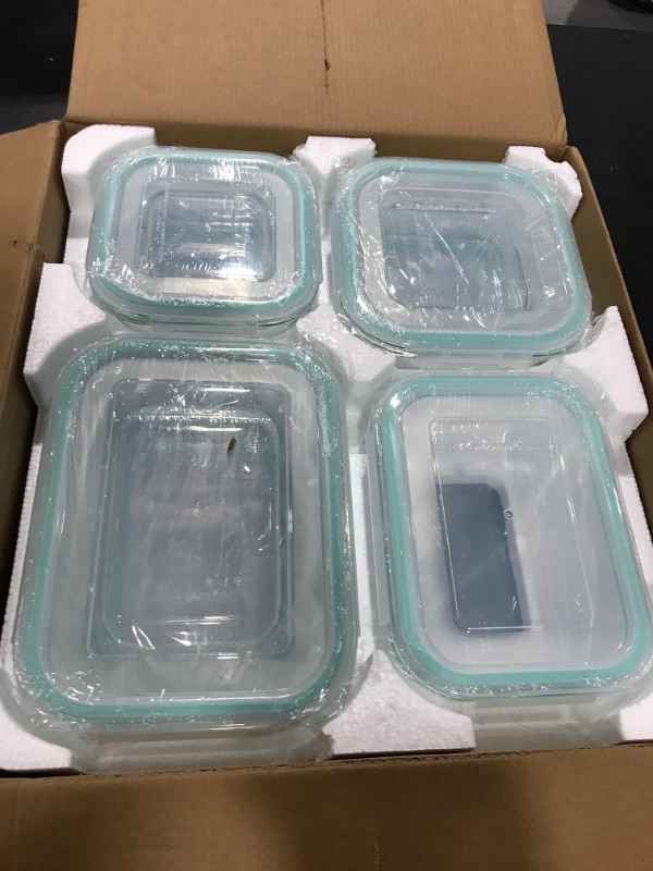 Photo 2 of Vtopmart 15 Pack Glass Food Storage Containers, Meal Prep Containers, Airtight Glass Bento Boxes with Leak Proof Locking Lids, for Microwave, Oven, Freezer and Dishwasher Green
