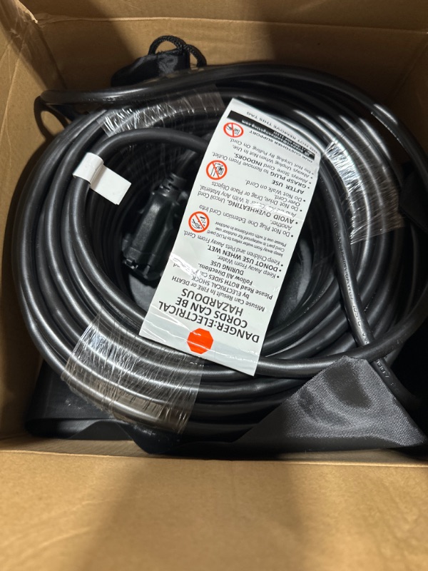 Photo 2 of BBOUNDER 100 FT Outdoor Extension Cord Waterproof, Black 16/3 SJTW Heavy Duty 10A 1250W, Flexible 100% Copper 3 Prong Cords for Lawn, Garage, ETL Listed