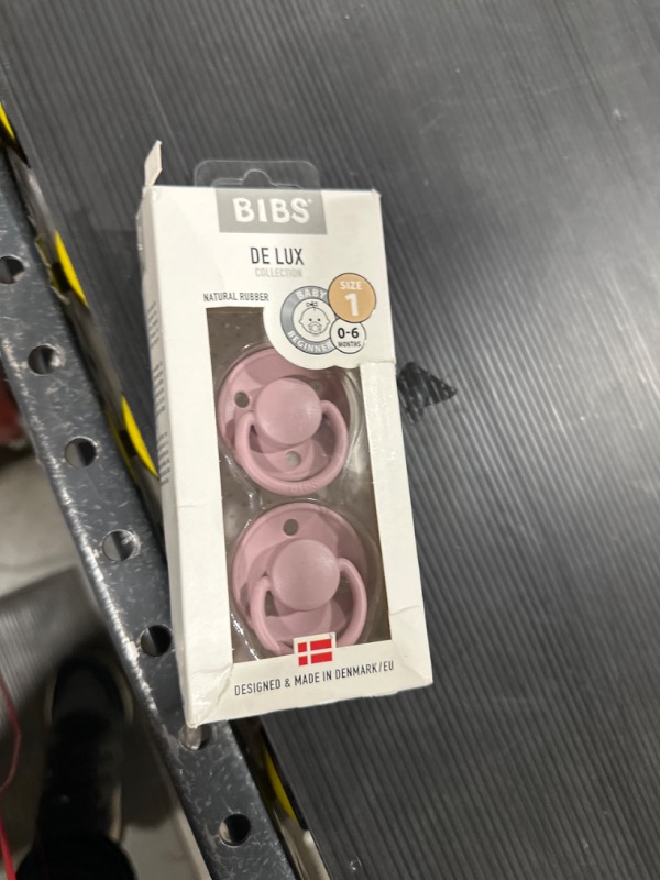 Photo 1 of BIBS Pacifiers – De Lux | BPA-Free Natural Rubber Baby Pacifier | Made in Denmark | Set of 2 Soothers (Pink Plum, 0-6 Months Natural Rubber) 0-6 Month Natural Rubber Pink Plum