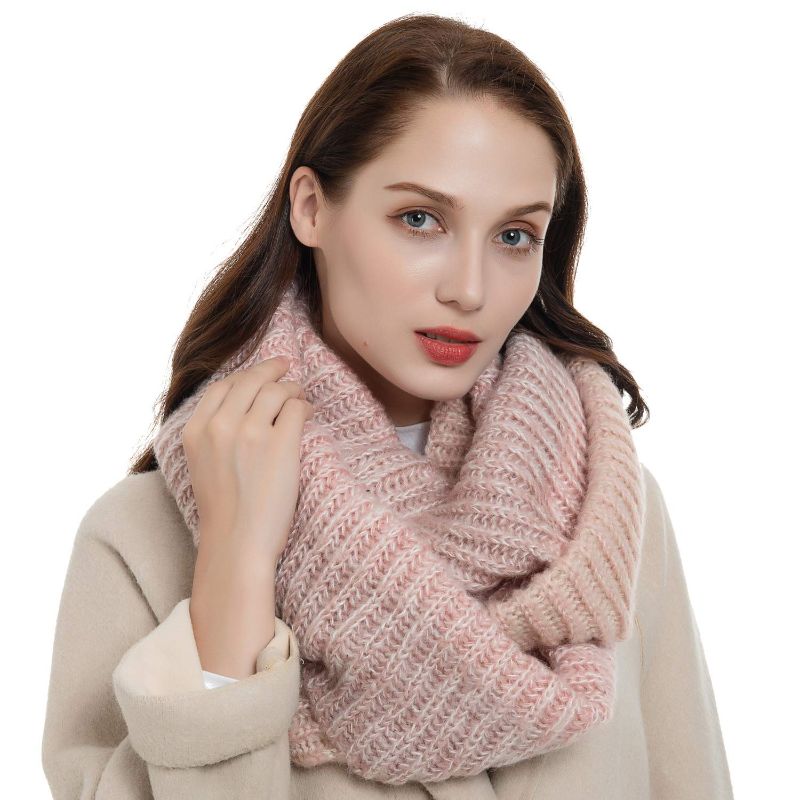 Photo 1 of Dimore Women's Winter Knit Infinity Scarf Fashion Thick Warm Circle Loop Scarves - Pink, one-size