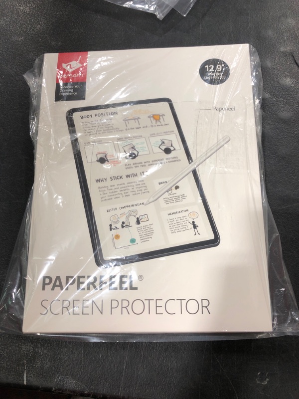 Photo 3 of 5 Pack - BERSEM Paperfeel Screen Protector Compatible with iPad Pro 12.9 Inch (2022 & 2021 & 2020 & 2018), iPad Pro 12.9 6th / 5th / 4th / 3rd Generation Matte PET Film for Drawing Anti-Glare, Apple Pencil Compatible 