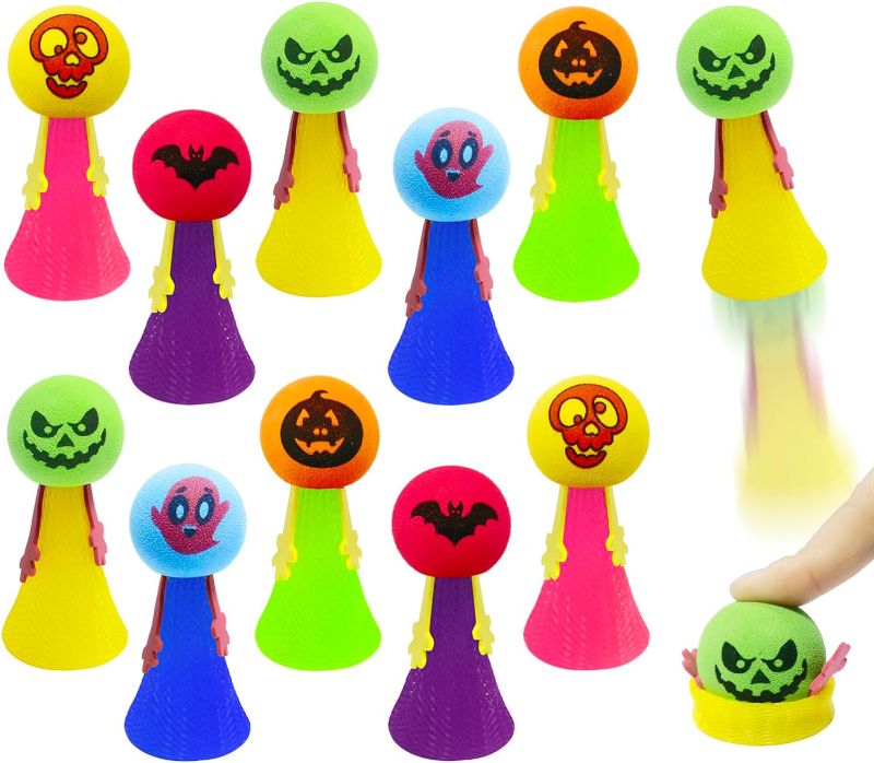 Photo 1 of 10 PCS Halloween Jumping Popper Spring Launchers Toy for Kids Party Favors Goodie Bag Fillers (Halloween) 