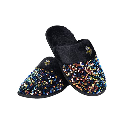 Photo 1 of FOCO Minnesota Vikings Sequin Slipper - Womens Small
